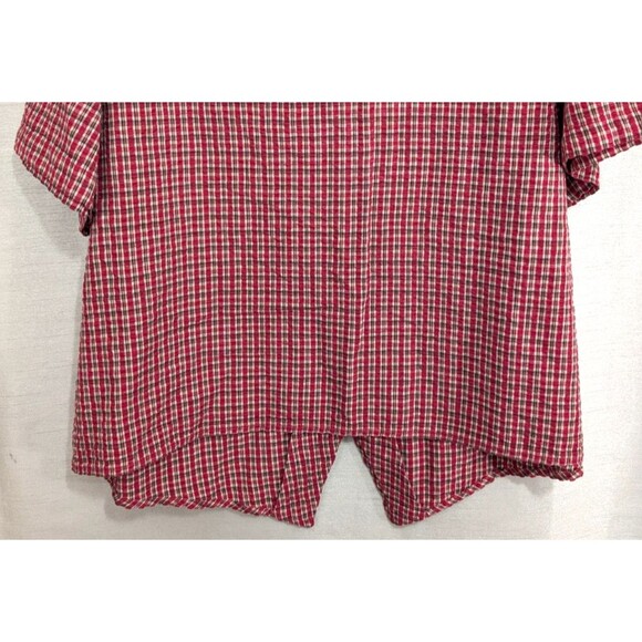 Basic Editions Plus Women's 2XL Red Plaid Shirt Button Up Short Sleeve Country - Picture 12 of 13